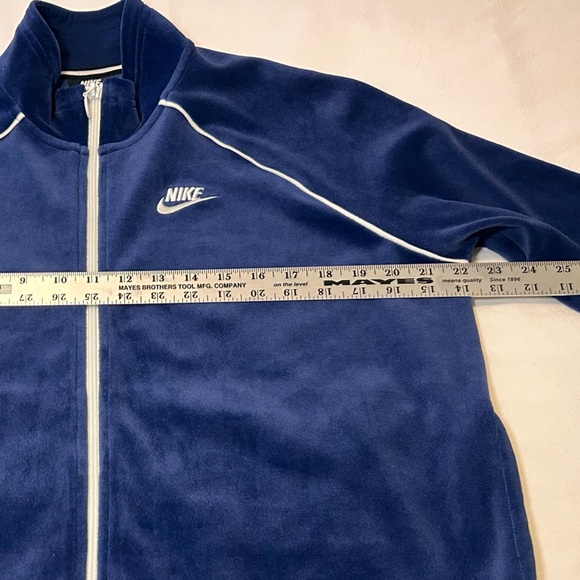 Nike Retro Velour Full Zip Womens Track Jacket Size Large Blue Y2K - Picture 4 of 7